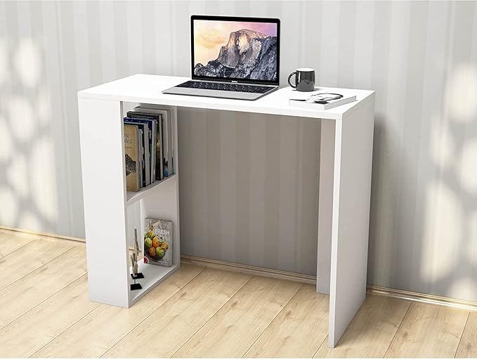 Bravo desk with racks - White, Wood - 2724648708101