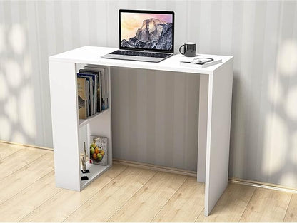 Bravo desk with racks - White, Wood - 2724648708101