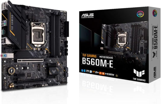 Asus TUF Gaming B560M-E LGA 1200 Micro ATX Motherboard (PCIe 4.0, two M.2 slots, 8 Power stages, Realtek 2.5Gb Ethernet, DisplayPort 1.4, HDMI 2.0, USB 3.2 Gen 2 Type-C)