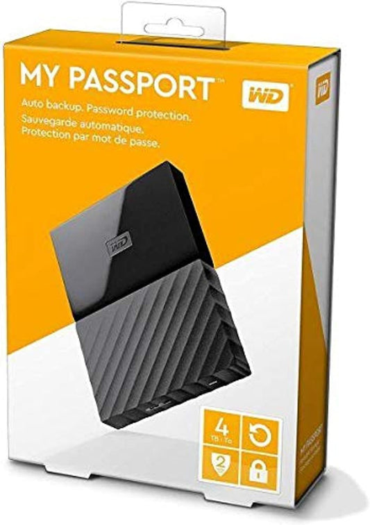 WD 4TB Black My Passport Portable External Hard Drive - USB 3.0