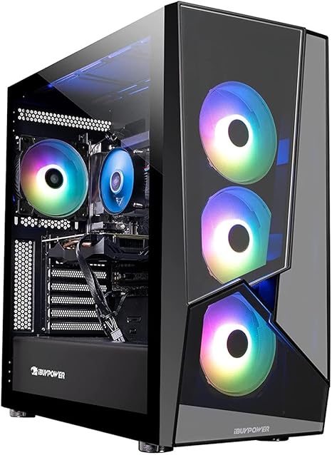 iBUYPOWER Pro Gaming PC Computer Desktop SlateMR 291i (Intel i7-12700F 3.6 GHz, GeForce RTX 3060 TI 8GB, 16 GB RGB DDR4 RAM, 1 TB NVME SSD, WiFi ready, Windows 11 Home)