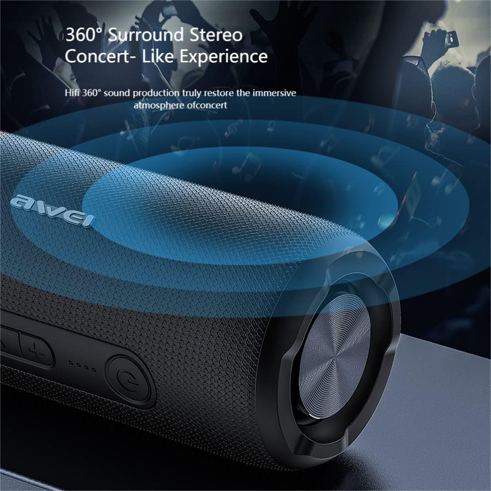 AWEI Y669 Portable Bluetooth Speakers: Wireless, Waterproof Outdoor Speakers, Best Bluetooth Speaker for Beach, Camping, and Hiking - Boombox Quality