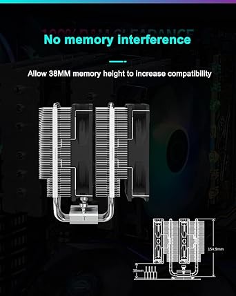 CoolerMaster T620S ARGB CPU Cooler Double Tower 6 Heat Pipe – AMD Ryzen AMD5 / AM4 / AM3+, Intel LGA 1700/1200 / 1151