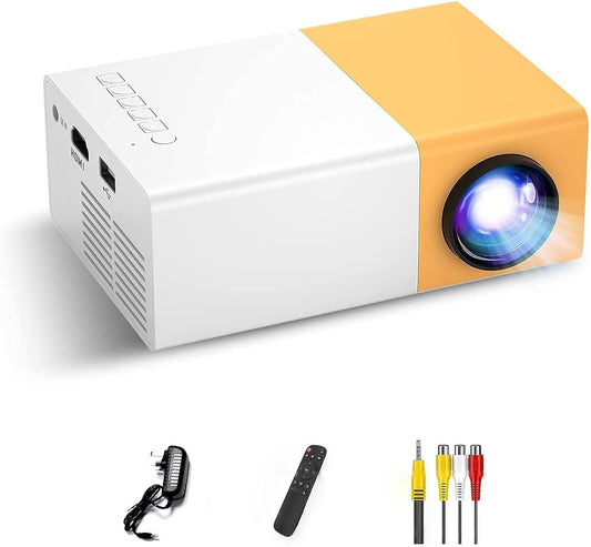 Mini Projector, Portable Projector for Cartoon, Kids Gift, Outdoor Movie Projector, LED Video Projector for Home Theater Movie Projector with HDMI USB TV AV Interfaces and Remote Control