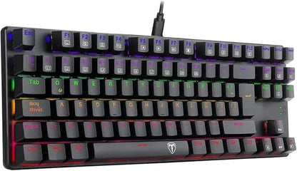 T-DAGGER TGK313 BORA Gaming Mechanical Keyboard - Rainbow LED Lighting -TKL Size 87 Key - AR/EN Key || (T-TGK313) (Blue Switch), Bluetooth