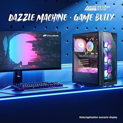 STGAubron Gaming Desktop PC,GeForce RTX 2060 Super 8G,Intel Core i7 3.4G up to 3.9G,32G,1TB SSD,WiFi,BT 5.0,RGB Keybaord,RGB Mouse Pad,RGB BT Sound Bar,RGB Bluetooth Headset Mic,W10H64