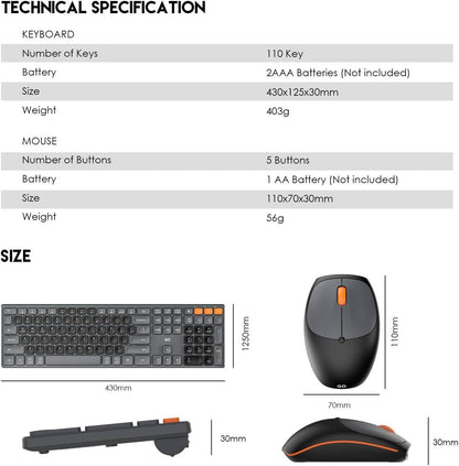 Fantech WK895 Combo 2in1 Wireless Dual Mode (2.4GHz & BT), Silent Switches & Multimedia Function Keys - Beige