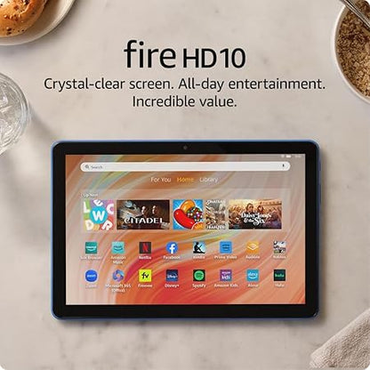 Amazon Fire HD 10 tablet, built for relaxation, 10.1" vibrant Full HD screen, octa-core processor, 3 GB RAM, latest model (2023 release), 32 GB, Ocean