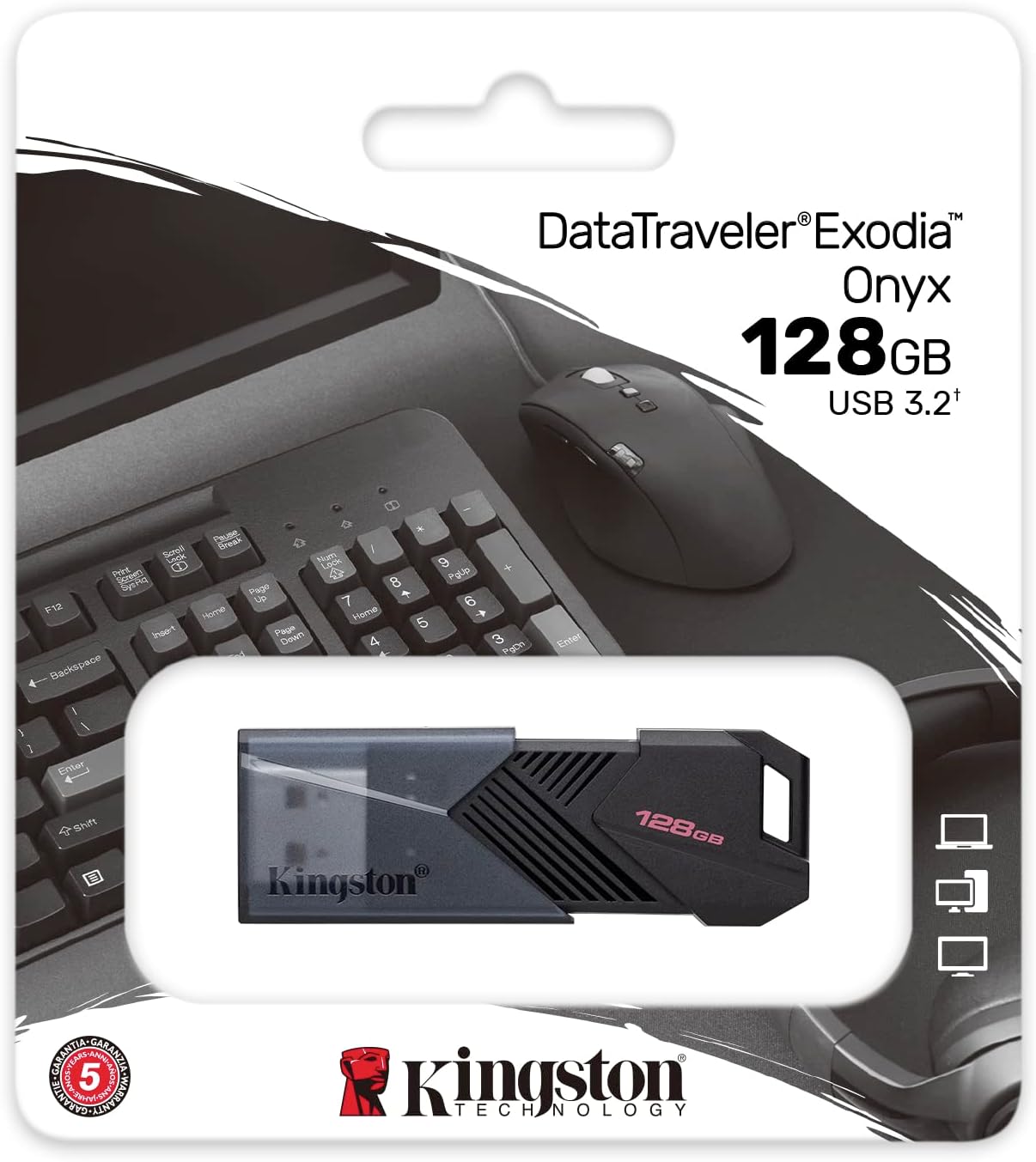 Kingston 128GB DataTraveler Exodia Onyx Flash Drive 3.2 Gen 1 - DTXON/128GB