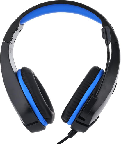 Erxung J10 Led Light Gaming Surrounding Headset With Noise Cancelation Microphone Usb With 3.55Mm Jack For Pc & Playstation - Black/Blue, Wired Headphones Headset