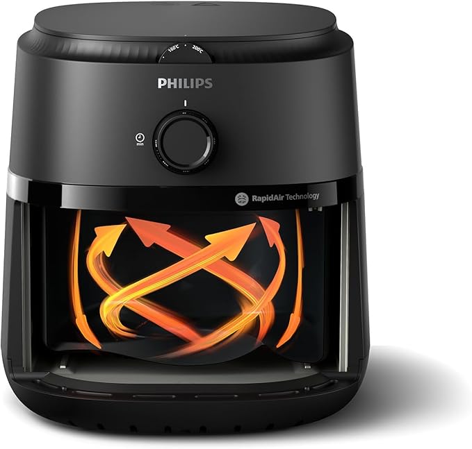 Philips Airfryer L - 1500W, 50/60Hz, 4.1L, 0.8KGs, 12-in-1 Cooking Functions,Rapid Air Technology, Black - NA120/00 - T
