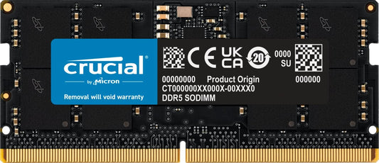 Crucial RAM 16GB DDR5 4800MHz SODIMM Laptop Memory CT16G48C40S5