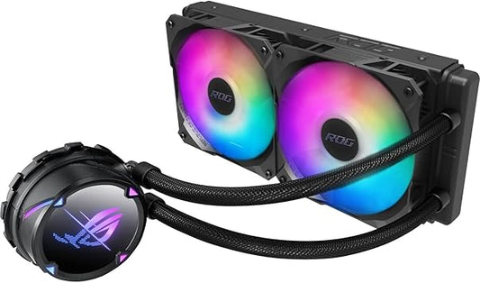 ASUS ROG Strix LC II 240 ARGB All-in-one AIO Liquid CPU Cooler 240mm Radiator, Intel LGA1700, 115x/2066 and AMD AM4/TR4 Support,2X 120mm 4-pin PWM Addressable RGB Radiator Fans