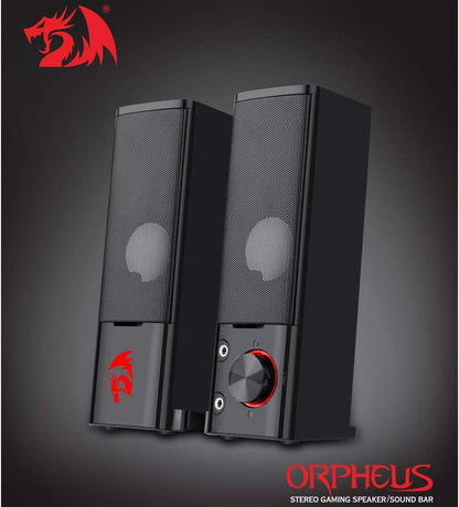 Redragon GS550 Orpheus PC Gaming Speakers, 2.0 Channel Stereo Desktop Computer Sound Bar with Compact Maneuverable Size