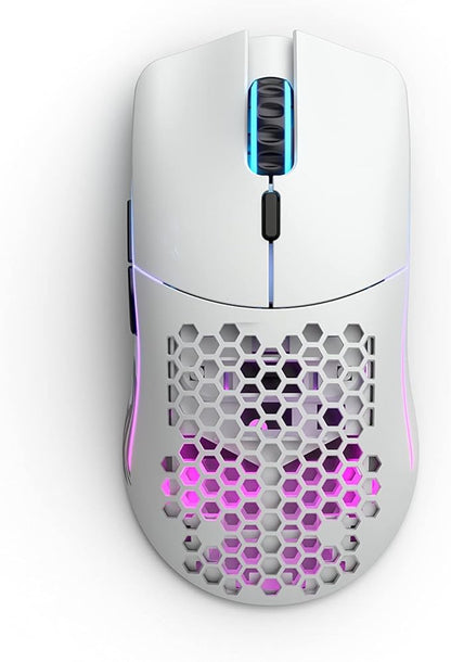 Glorious Gaming - Model O Wireless Gaming Mouse - RGB Mouse with Lights 69 g Superlight Mouse Honeycomb Mouse (Matte White Mouse)