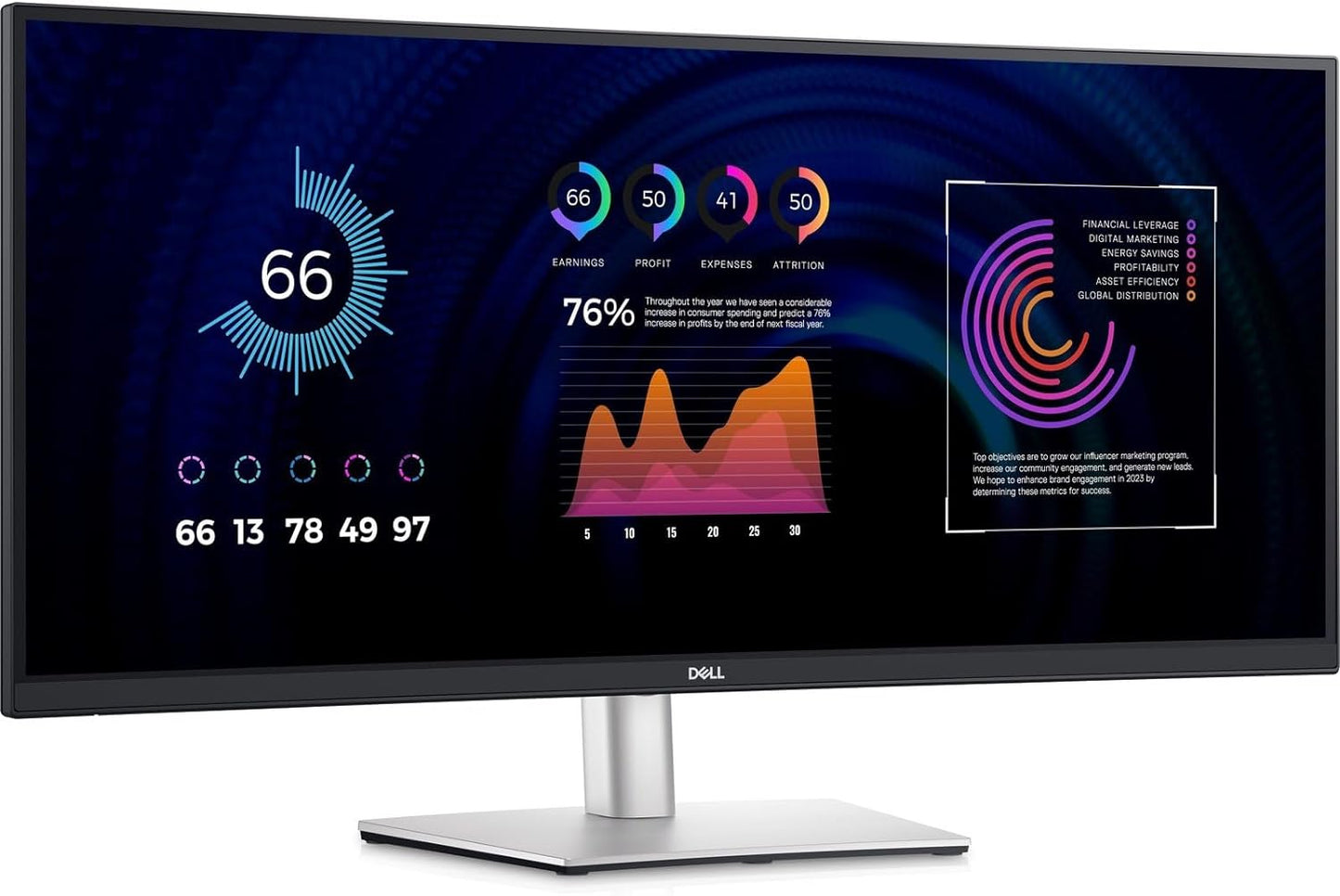 Dell P3424WE USB-C 34" WQHD (3440x1440) 21:9 3800R Curved PC Monitor, 60Hz, IPS, 5ms, 99% sRGB, USB-C, DisplayPort, HDMI, 5x USB, RJ45, 3 year warranty, Black