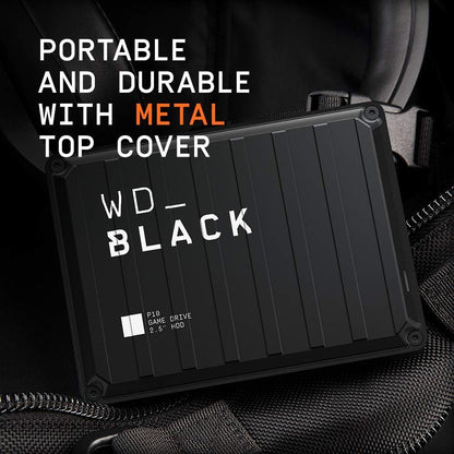 WD_BLACK P10 Game Drive 4TB - for On-The-Go Access To Your Game Library - Works with Console or PC