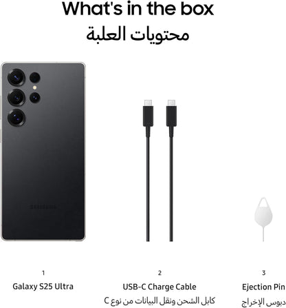 Samsung Galaxy S25 Ultra AI Phone, 512GB Storage, 12GB RAM, Titanium Black, Android Smartphone, 200MP Camera, S Pen, Long Battery Life 1 Year Warranty/Local Version - T