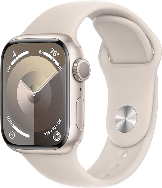 Apple Watch Series 9 [GPS 41mm] Smartwatch with Starlight Aluminum Case with Starlight Sport Band