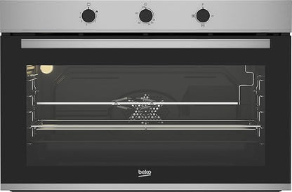 Beko Built-in Gas Oven - 90 cm - Gas Grill - Automatic Cooling Fan - TURKEY - Cooking Fan - 96 Litres -BBWHT12104XS-