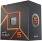 AMD Ryzen 5 7600 Desktop Processor (6-core/12-thread, 38MB cache, up to 5.1 GHz max boost) with AMD Wraith Stealth Cooler