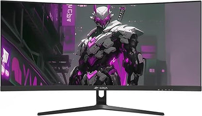 CRUA 30" Curved Gaming Monitor, 144Hz(HDMI)/200Hz(DP) Ultrawide Computer Monitor, WFHD(2560 * 1080P) VA Screen,21:9,1500R,99% sRGB, PC Monitors Support FreeSync, Support Wall Mount- Black