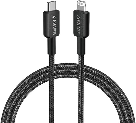 Anker 322 USB-C Lightning Cable [ 6 ft MFi Certified] Powerline II for iPhone 13,13 Pro 12 Pro Max 12 11 X XS XR 8 Plus, AirPods Pro, Black + 18 Momths Local Warranty