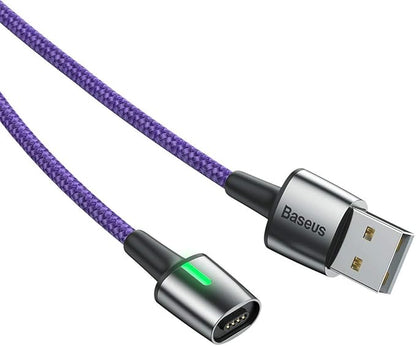 Baseus 801202990C Zinc Magnetic Type-C USB Charging and Data Transmission Cable, 3A, 1 Meter - Purple