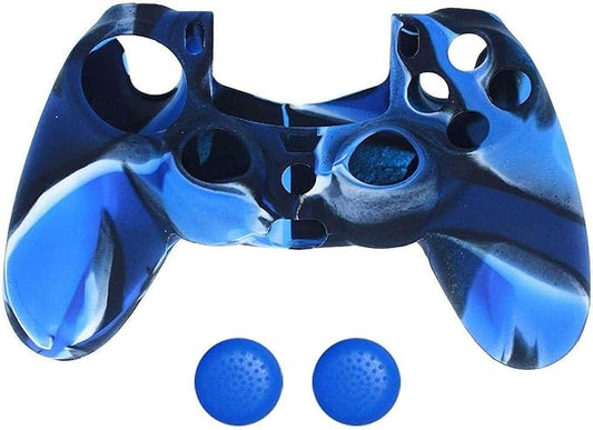 Silicone Game Controller Skin Cover and Thumb Stick Grip Cap for PlayStation 4