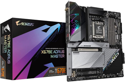 Gigabyte X670E AORUS MASTER ATX Motherboard - Supports AMD Ryzen 7000 Series CPUs (Socket AM5), DDR5 6400(OC), 1x PCIe 5.0 x16, 1x PCIe 4.0 x16, 2x M.2 PCI-E 5.0, 2x M.2 PCI-E 4.0, 2.5G LAN & Wi-Fi 6E - T