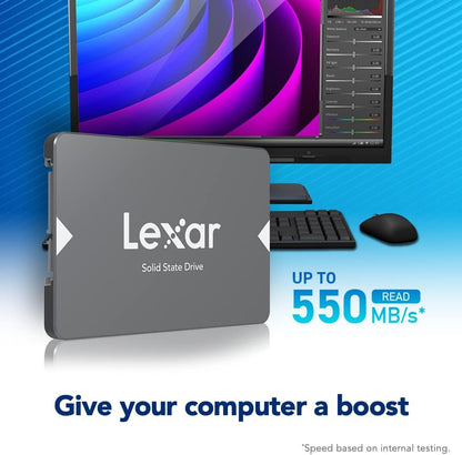 Lexar NS100 2.5” SATA III 6Gb/s Internal 256GB SSD, Solid State Drive, Up To 520MB/s Read, for Laptop, Desktop Computer/PC (LNS100-256AMZN)