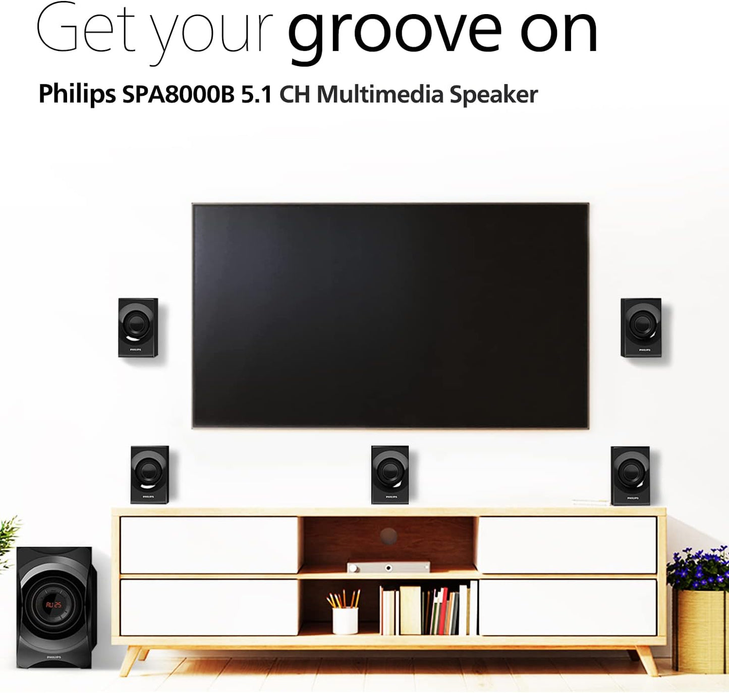 Philips SPA8000B Bluetooth Speakers, Black - T