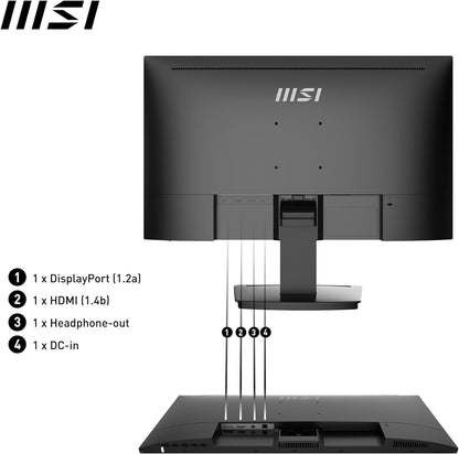 MSI PRO MP243X 23.8 Inch 1920 x 1080 Full HD Monitor Ergonomic Design, Blue Light Reduction, Seamless Connectivity