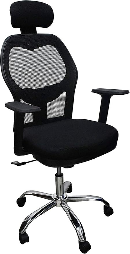 Alamal High Back Mesh Chair with Adjustable Armrest, Adjustable Lumbar Support, Adjustable Back and Headrest, Black