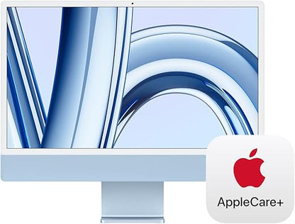 Apple 2023 iMac All-in-One Desktop Computer with M3 chip: 8-core CPU, 10-core GPU, 24-inch Retina Display, 256GB SSD Storage. Works with iPhone/iPad; Blue With AppleCare+ (3 Years)