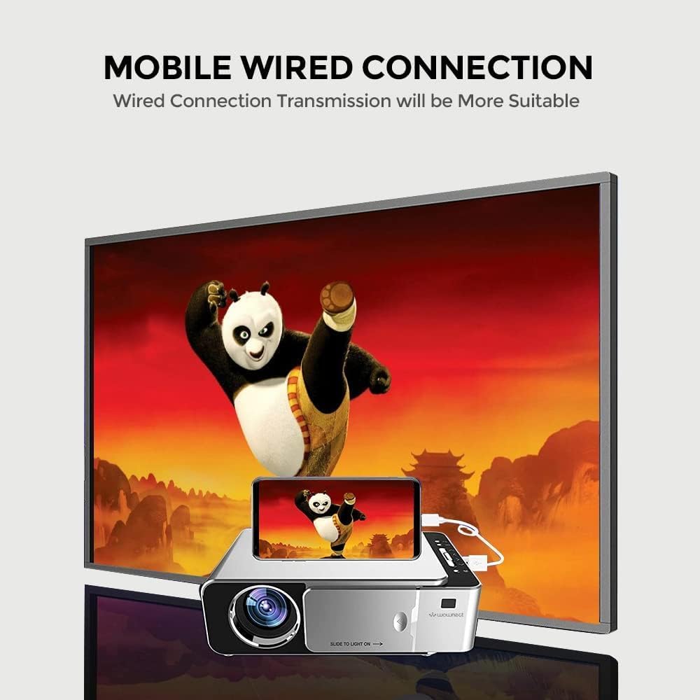 T6 Home Theater LED Projector, WiFi 3500 Lumen Brightness, 1080P HD Portable Wireless Projector for Outdoor Gaming, Home Cinema, Wireless Screen Mirroring, Up to 200" Screen Size - T
