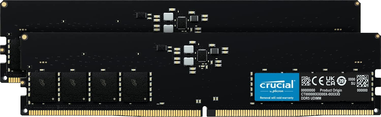 Crucial RAM 16GB Kit (2x8GB) DDR5 5600MHz (or 5200MHz or 4800MHz) Desktop Memory CT2K8G56C46U5 - T
