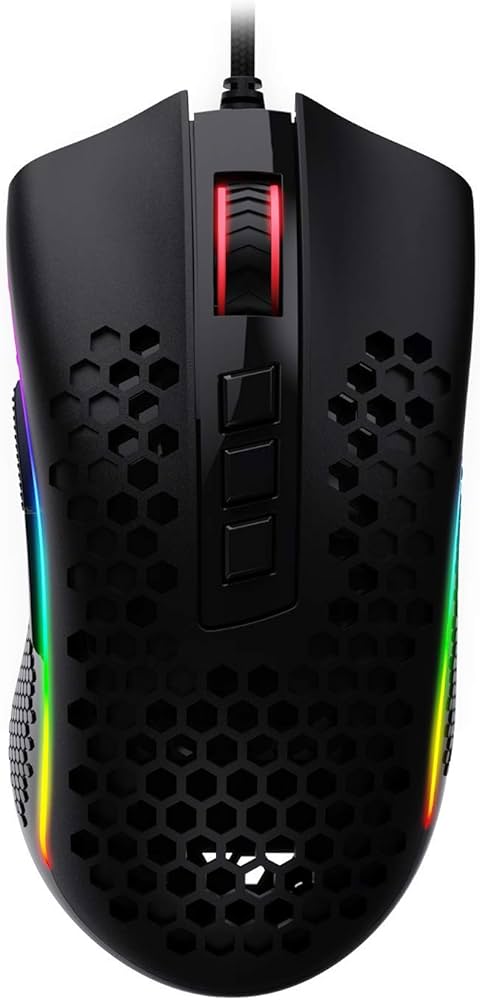 Redragon M808 Storm -85Gram RGB Gaming Mouse | Optical Sensor 3327 12,400 DPI | Programmable Buttons | Ultralight Honeycomb Shell | FOR PC