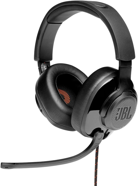 JBL Quantum 300 Over Ear Gaming Headset with Microphone - Black, Wired earphones Airpods earbuds headphones