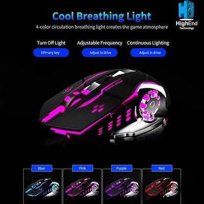 Aula S20 3200 Dpi LED Macro Gaming Mouse - Black