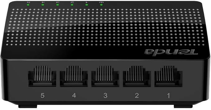 Tenda 5 Port Gigabit Ethernet Switch, Network Switch with LEDs, Ethernet Splitter, Ethernet Hub, Desktop or Wall Mounting, Fanless, Energy-Saving, Plug & Play (SG105)