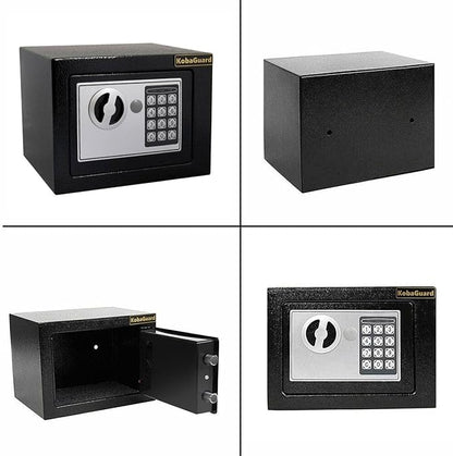 KobaGuard Electronic Security Safe Box for Hotel Home Office Business Steel Strongbox with Electronic Digital Lock and Pin Code Keypad to Protect Cash Money Jewelry Documents, Black (17E)