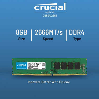 Crucial RAM CB8GU2666 8GB DDR4 2666 MHz DESKTOP Memory - T
