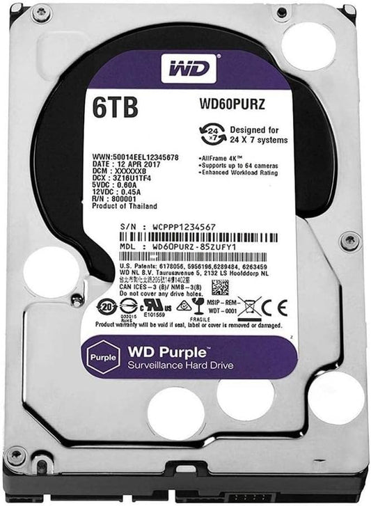 Western Digital Surveillance Hard Disk Drive_6TB - Purple