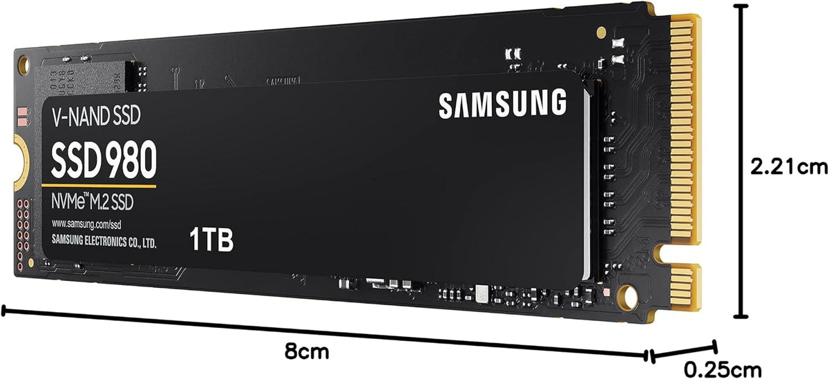 SAMSUNG 980 SSD 1TB PCle 3.0x4, NVMe M.2 2280, Internal Solid State Drive, Storage for PC, Laptops, Gaming and More, HMB Technology, Intelligent Turbowrite, Speeds of up-to 3,500MB/s, MZ-V8V1T0B/AM