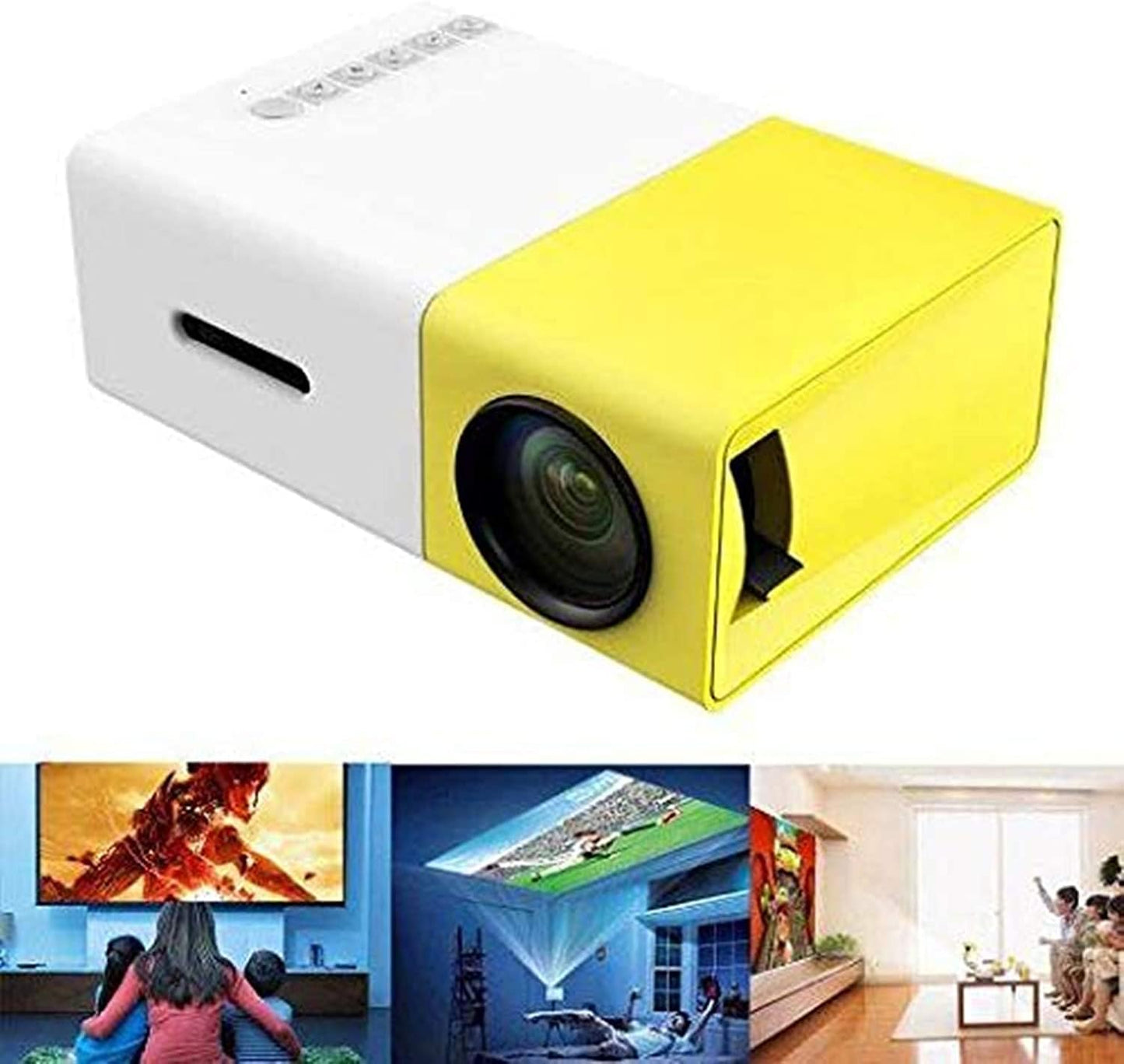 MOTIM YG300 LED Projector 1080P Projection Machine with USB -Yellow