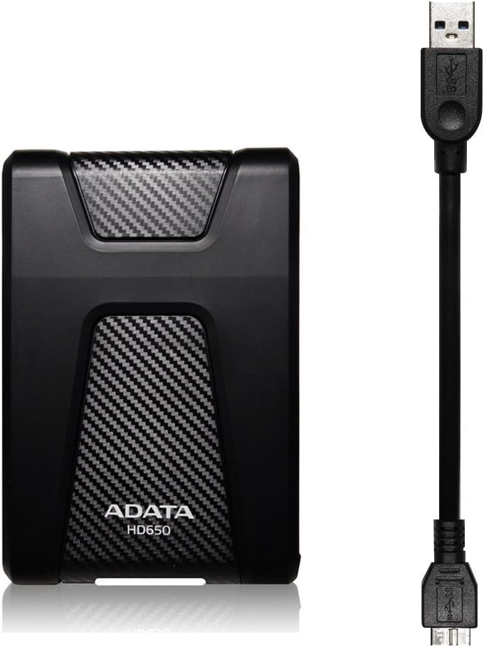 ADATA HD650 1TB USB3.0 High Speed Triple-Layer Anti-Shock Outdoor Style Ruggedize External Hard Drive, Black (AHD650-1TU3-CBK)