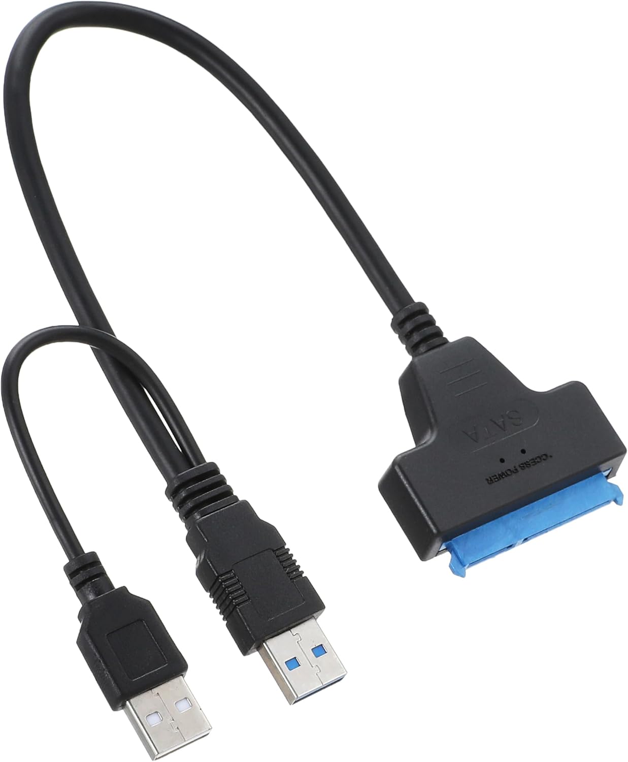 Zonic Z1096 USB 3.0 SATA (7+15pin) 22Pin to USB Adapter Up to 6 Gbps Support 2.5 Inches External SSD HDD Hard Drive 22 Pin Sata III Data support 4tb - Black - T