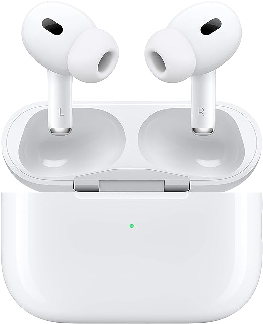 Apple AirPods Pro (2nd Generation) Wireless Ear Buds with USB-C Charging, Up to 2X More Active Noise Cancelling Bluetooth Headphones, Transparency Mode, Adaptive Audio, Personalized Spatial Audio