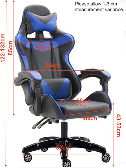 Yalla Office Gaming Chair Pc Computer Chair For Gaming, For Office, For Students Ergonomic Lumbar Back Support Pain Relief (Black & Blue), 808Blunfr